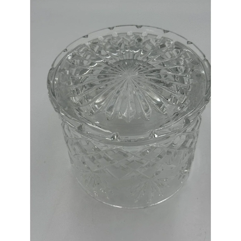 MCM Hollywood Regency Style Hand Cut Crystal Dish/Ice Bucket 6x6x5.25